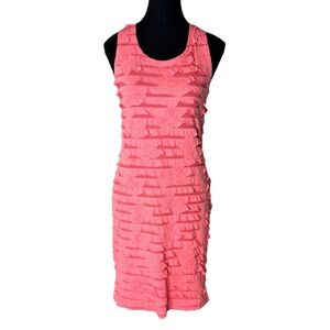 PARKHURST Pink Sleeveless Shift Dress Summer Dress Butterfly Ruffle Sheer Small